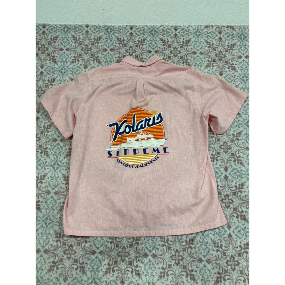 Vintage Windward Sportswear Polaris Supreme Pink Short Sleeve Shirt Mens Large